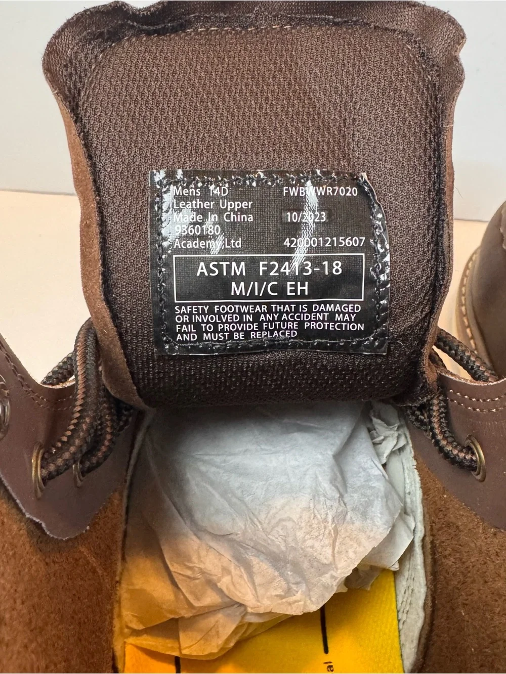 Brazos Men's Wyatt EH Composite Toe Lace Up Work Boots/EH/ SR/ Size 14